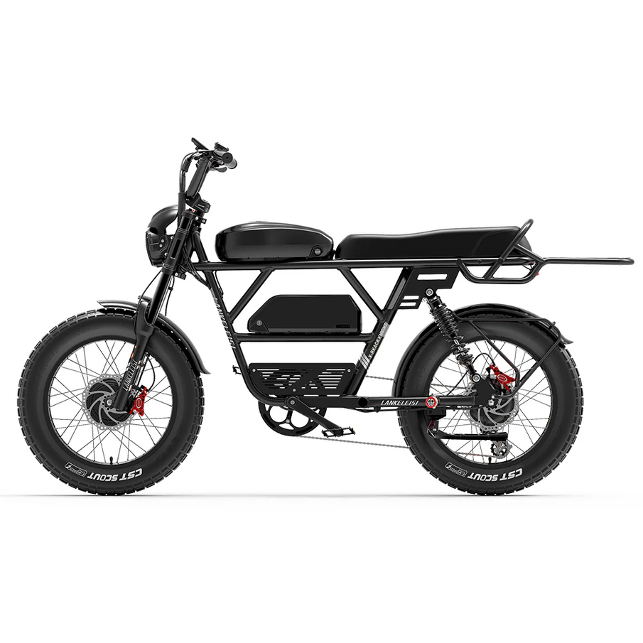 Lankeleisi x-Black Knight 1000W 2 Dual Motor 20 In. Fat Bike Fully E-Mountainbike 45Ah