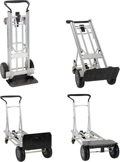 4-in-1 Folding Hand Truck With Puncture-Proof Wheels