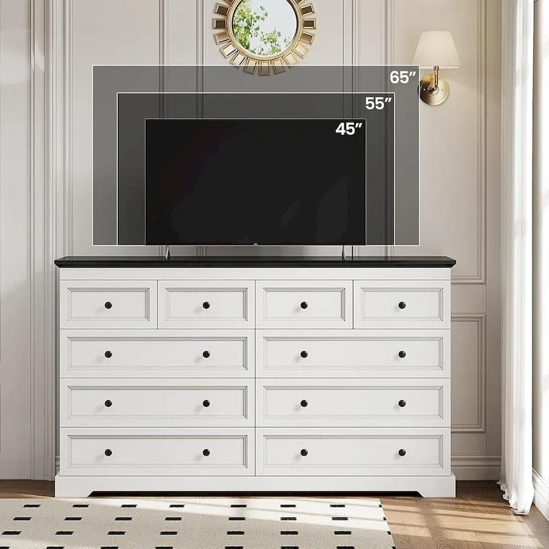 10 Drawers Dresser 55 Large Drawers Wood Dressers And Chest Of Drawers