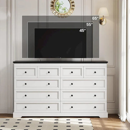 10 Drawers Dresser 55 Large Drawers Wood Dressers And Chest Of Drawers