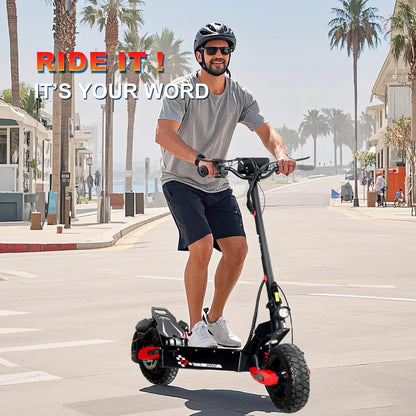 Off Road Electric Scooter For Adults, 1200W Motor Fast E Scooter, Up To 28MPH Top Speed And 20Miles Long Range, 11 In. Off-Road Tires