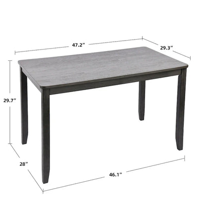 5-Piece Solid Wood 47L Dining Table Sets, 1 Table Plus 4 Slat Back Chairs