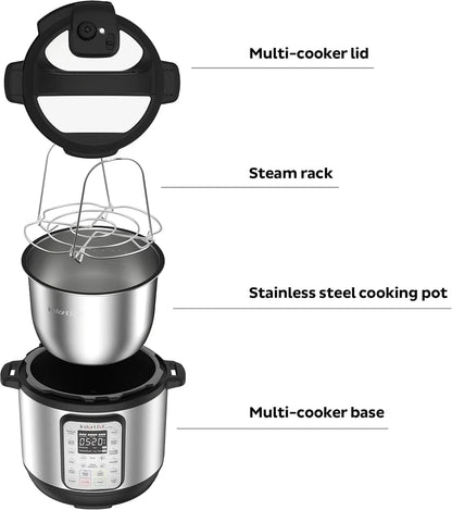 9-in-1 Multicooker, Pressure Cooker, Slow Cook, Rice Maker, Steamer, Sauté, Yogurt, Warmer And Sterilizer, Includes App With Over 800 Recipes