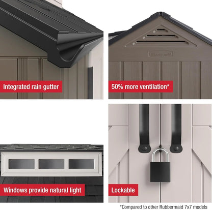 Rubbermaid Resin Outdoor Storage Shed With Floor