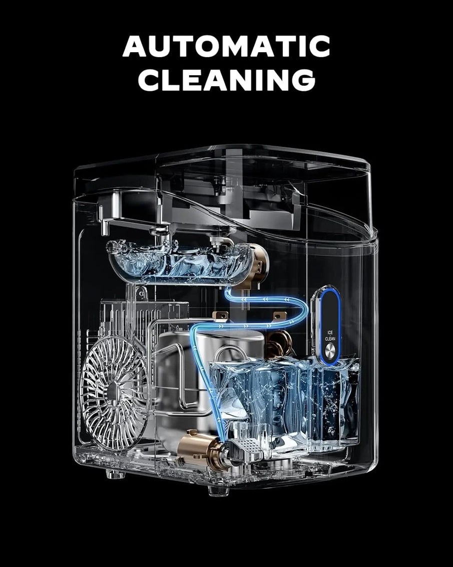 Silonn Nugget Ice Maker Countertop, Pebble Ice Maker With Soft Chewable Ice, One-Click Operation Ice Machine With Self-Cleaning