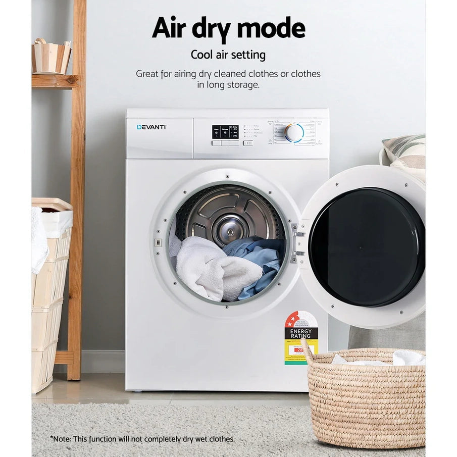 Devanti 7kg Vented Tumble Dryer, White