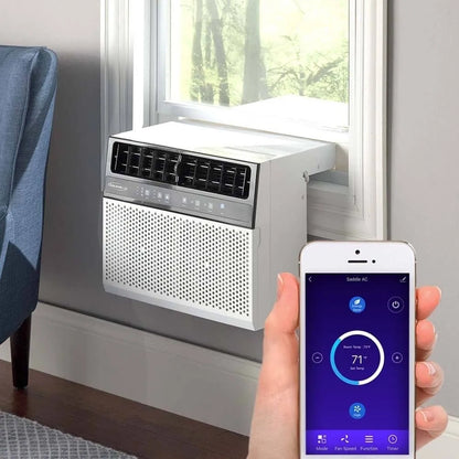 Soleus Air 8,000 BTU Hybrid, Saddle Window Air Conditioner With WiFi, 8,000 BTU, White