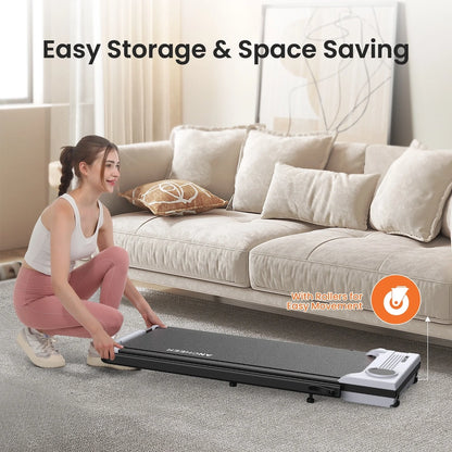 Ancheer Portable Folding Walking Pad 300lb, 7.5 MPH Under Desk Treadmill With Remote Control And LED Display